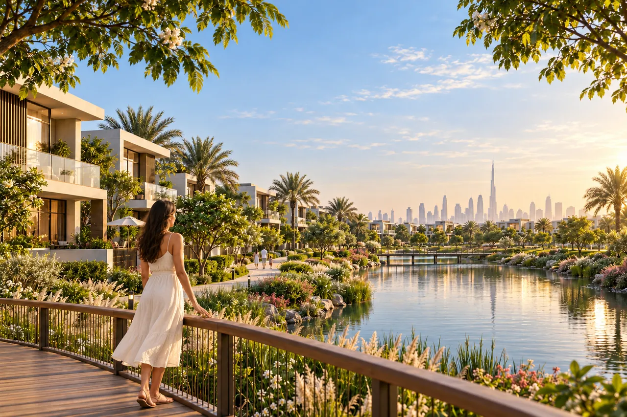 Illustrative community landscape, not a confirmed apartment building